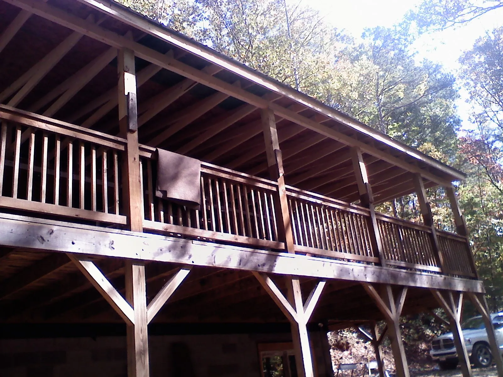 Timber framing under a new elevated porch and deck — Roof Leak Repair in Bon Air by Roofing Brothers